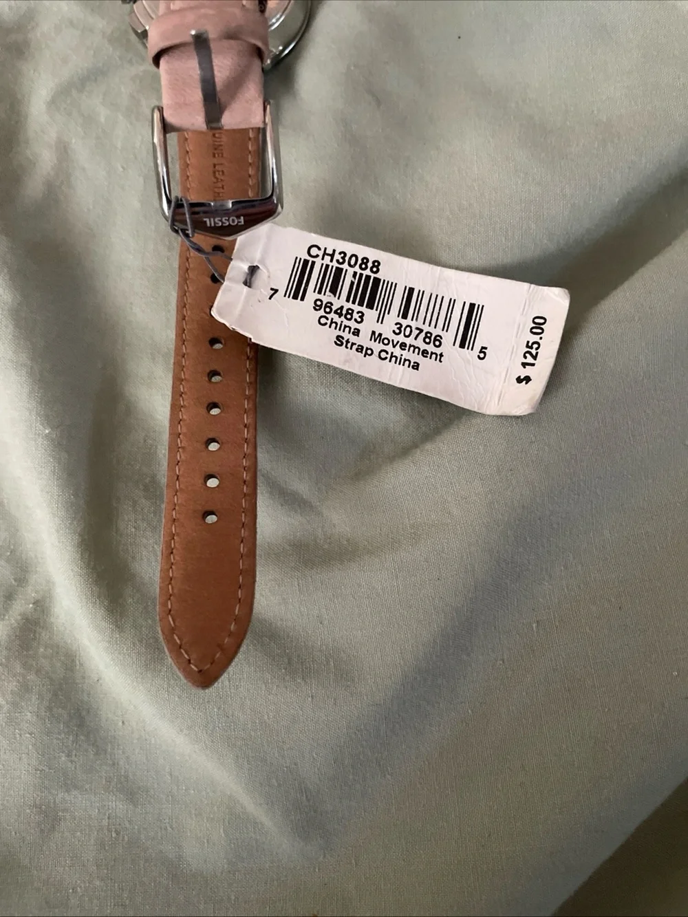 Fossil Blush Pink Leather Strap Chronograph Watch